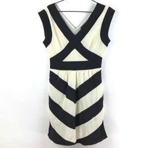 BCBGMaxAzria Ivory Stripe Silk Dress